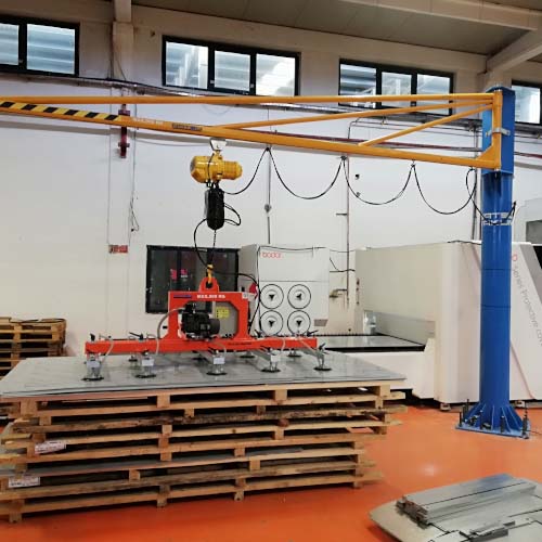 Vakumlu Pergel Vinç ile Lazere Sac Yükleme Yükleme